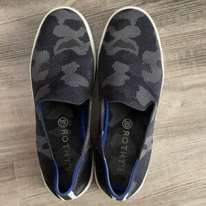 Rothy's The Original Slip On Womens Size 9 Gray Camo Casual Low Sneakers Shoes